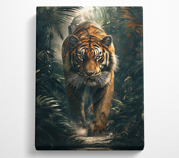  A Canvas Print of Golden Tiger'S Gaze Canvas Wall Art