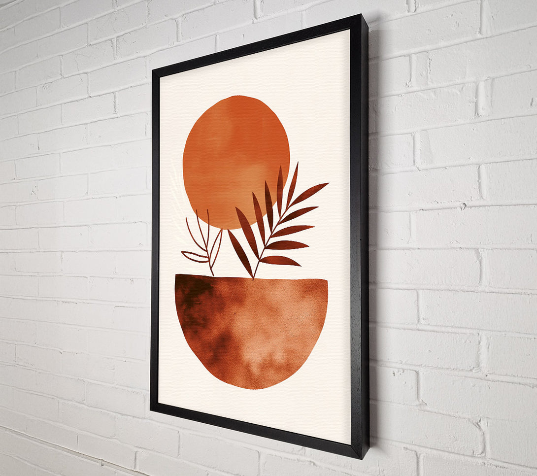  A Canvas Print of Terracotta Sun And Leaf Canvas Art