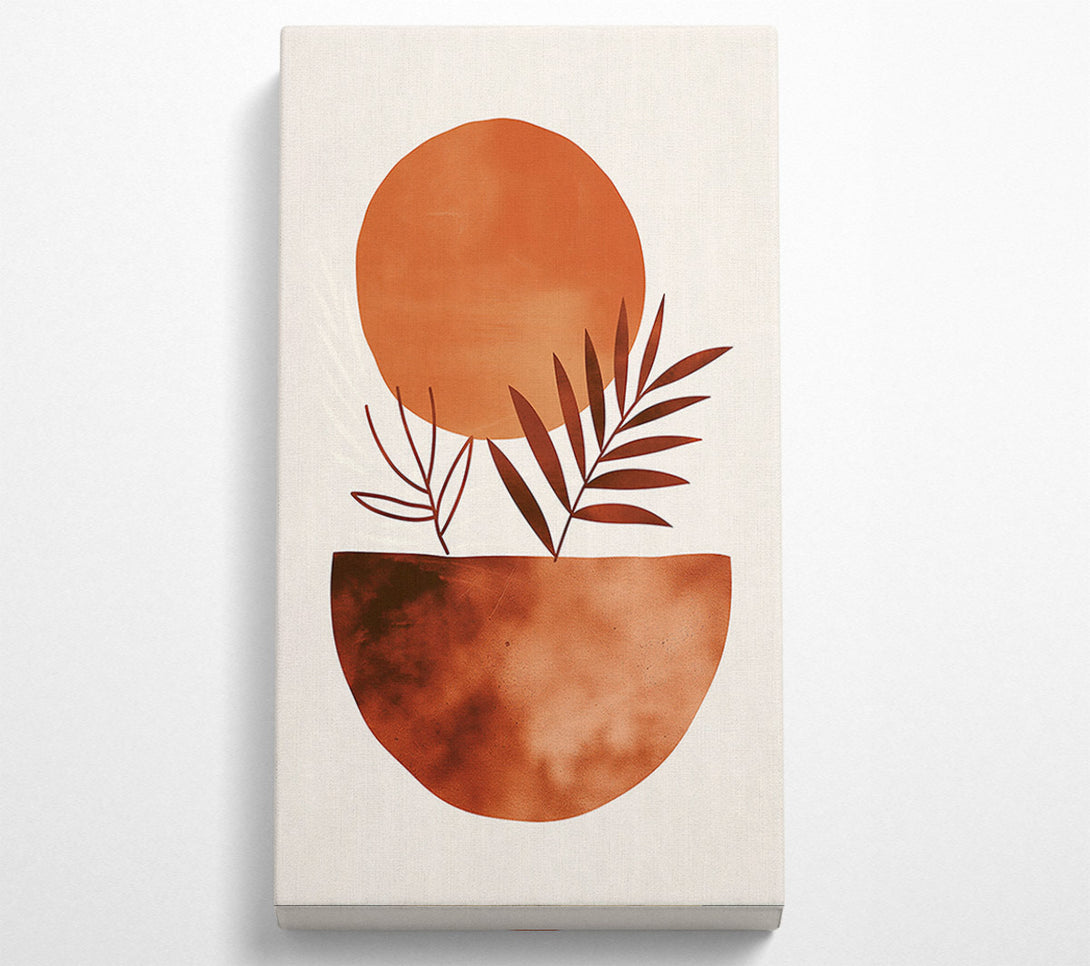  A Canvas Print of Terracotta Sun And Leaf Canvas Art