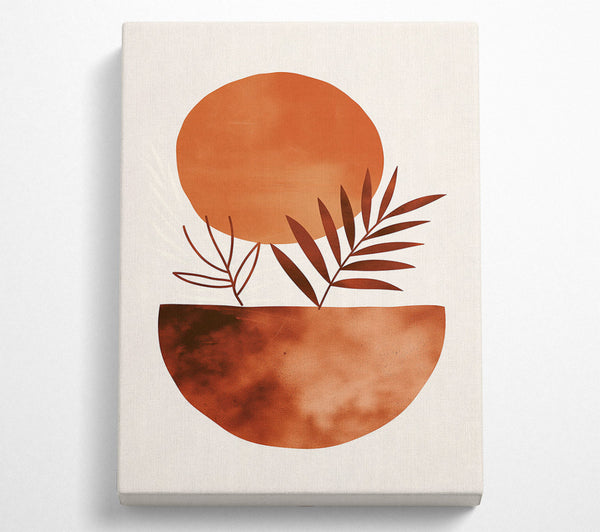  A Canvas Print of Terracotta Sun And Leaf Canvas Art