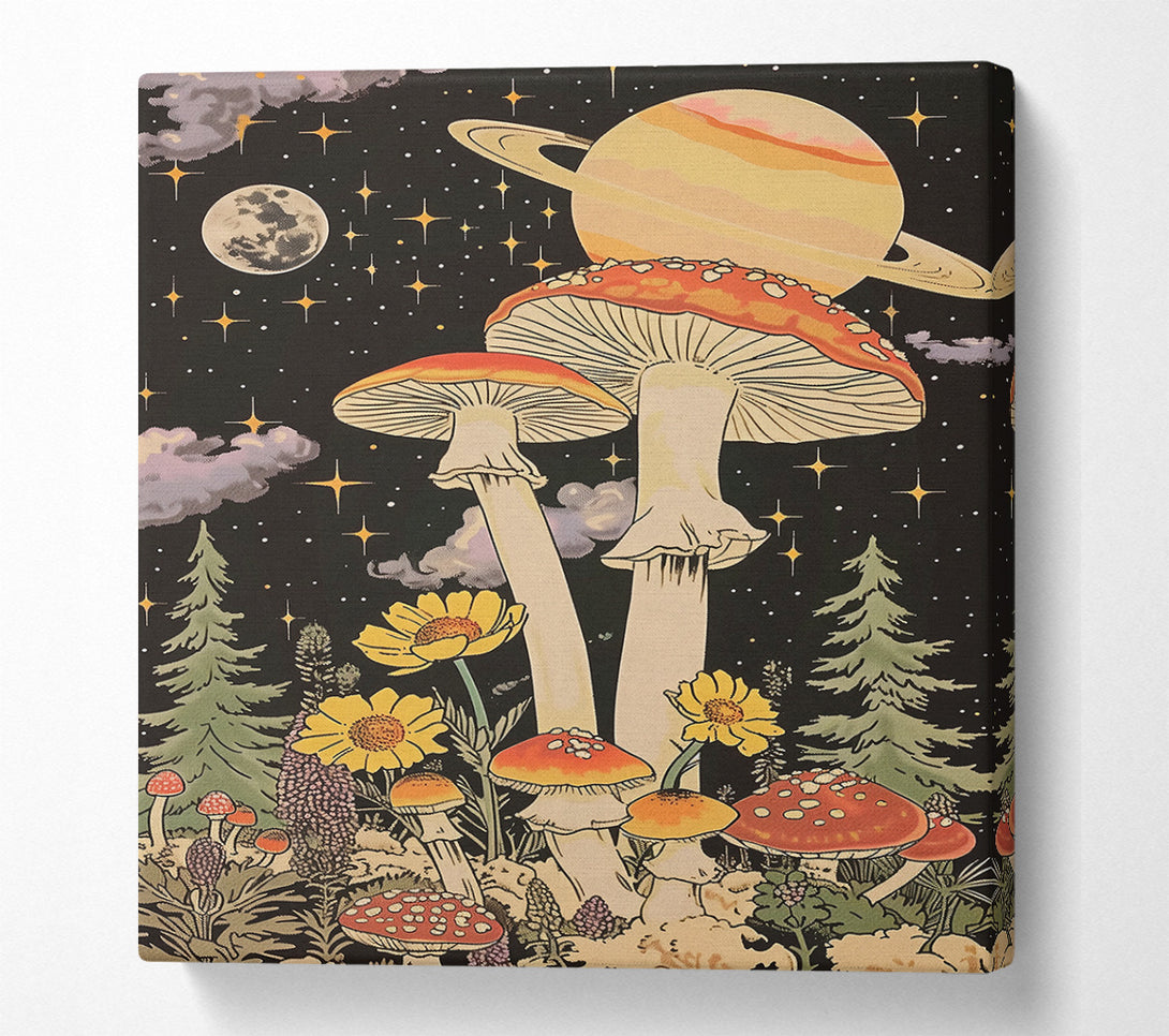  A Canvas Print of Red Moon Mushrooms Canvas Print