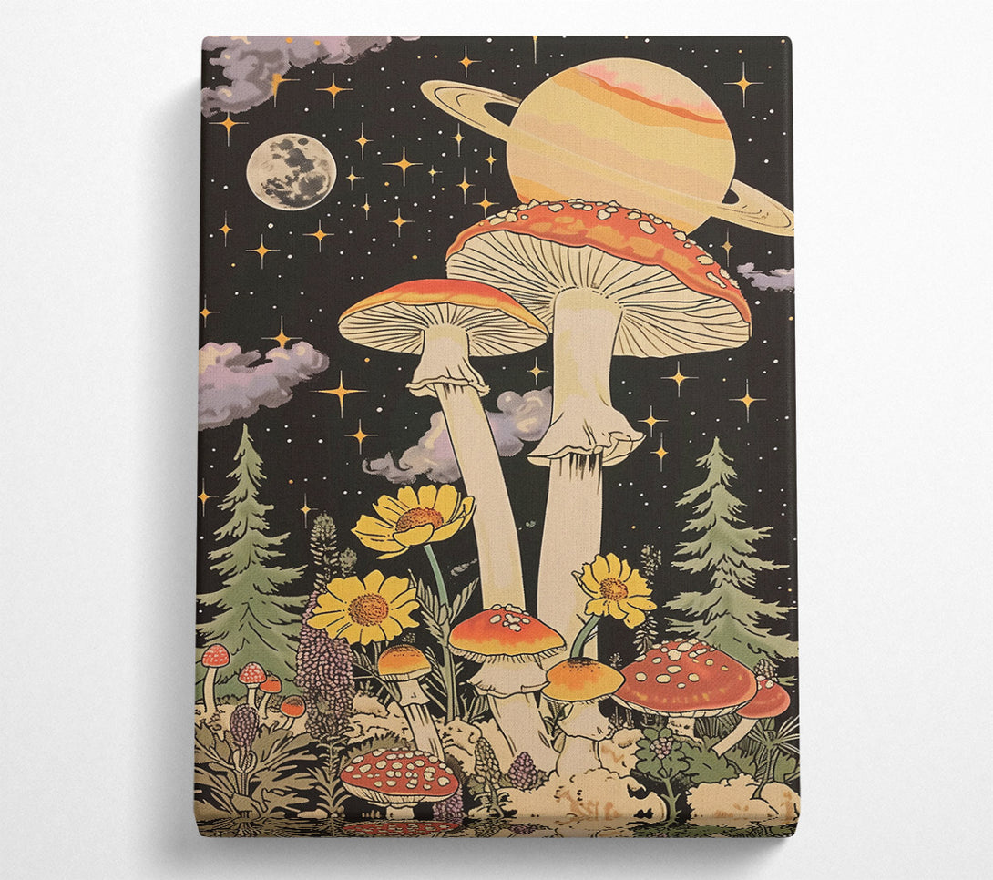 A Canvas Print of Red Moon Mushrooms Canvas Print