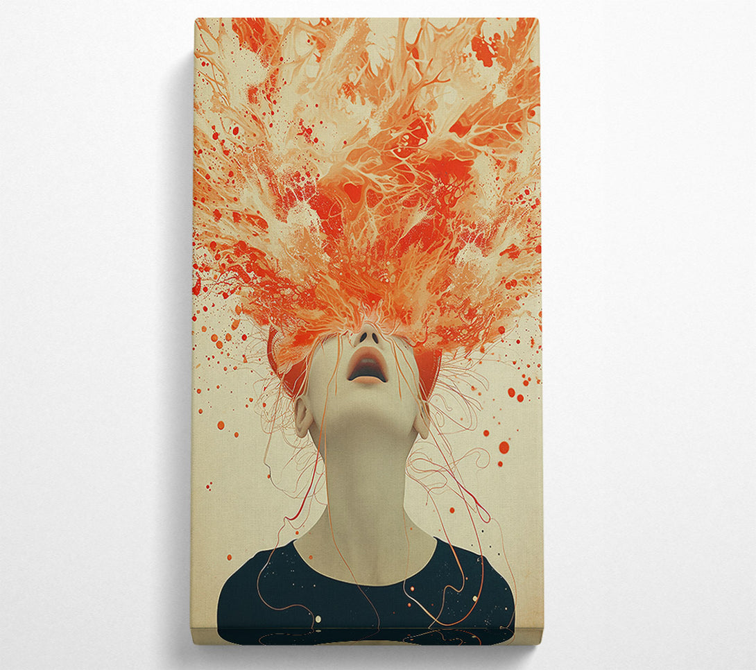 A Canvas Print of Crimson Eruption Burst Canvas Art