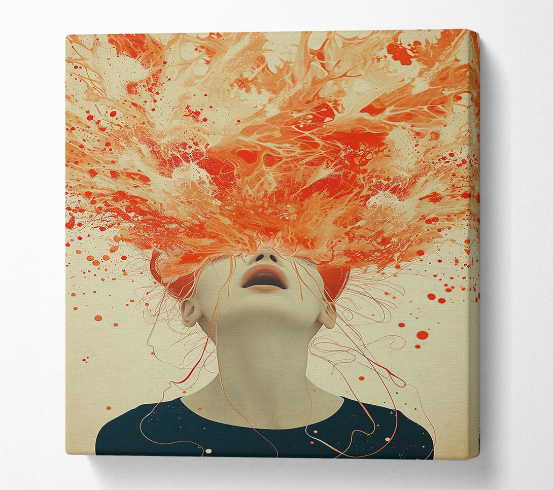  A Canvas Print of Crimson Eruption Burst Canvas Art