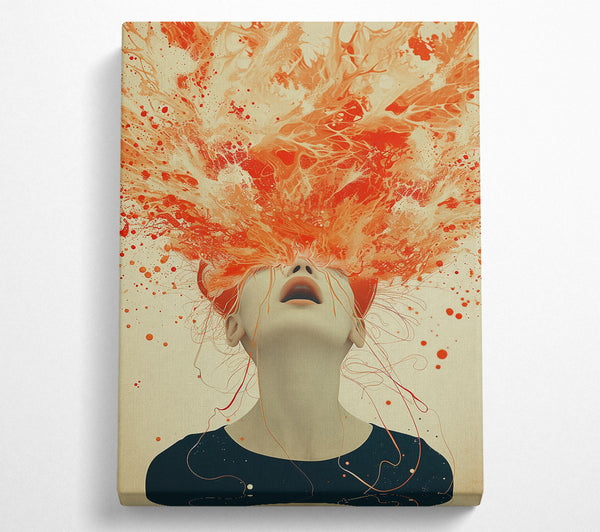  A Canvas Print of Crimson Eruption Burst Canvas Art