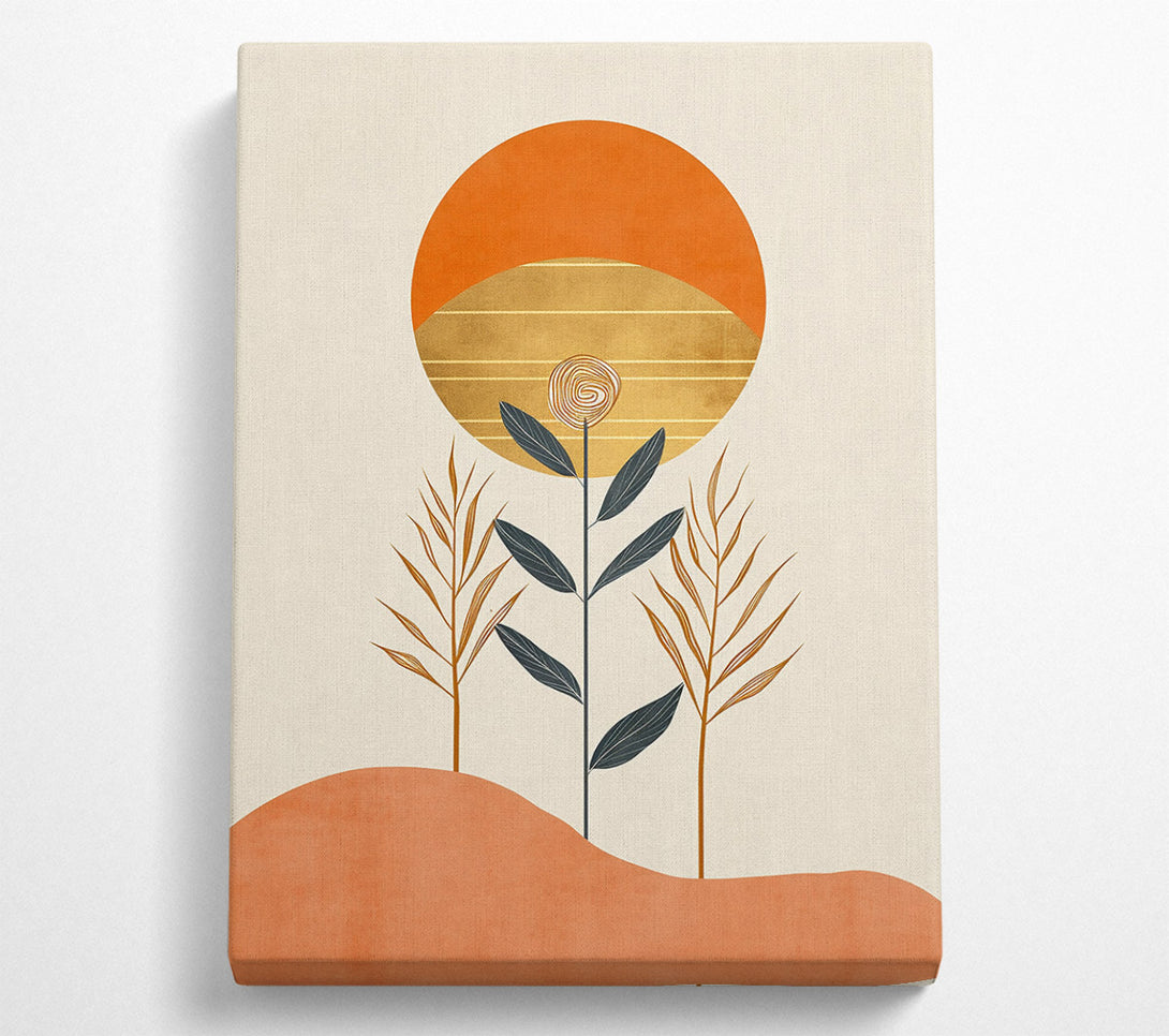  A Canvas Print of Golden Sunset Bloom Canvas Wall Art