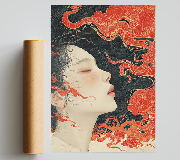 Crimson Dream Waves Giclee Print