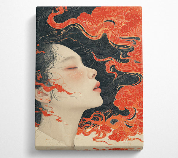  A Canvas Print of Crimson Dream Waves Canvas Print