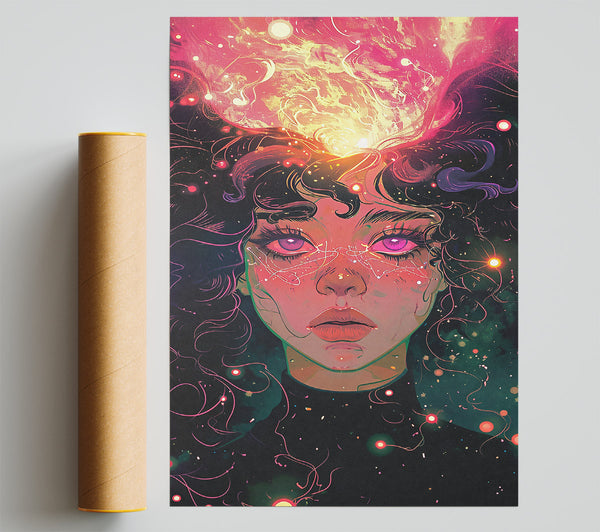 Cosmic Pink Embrace Giclee Print