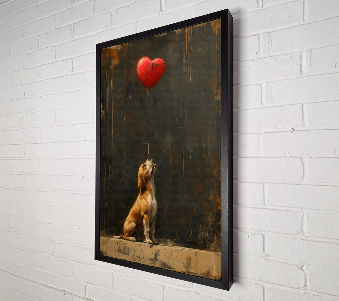  A Canvas Print of Heart Balloon Dog Canvas Art