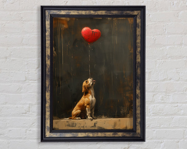 Heart Balloon Dog Framed Print