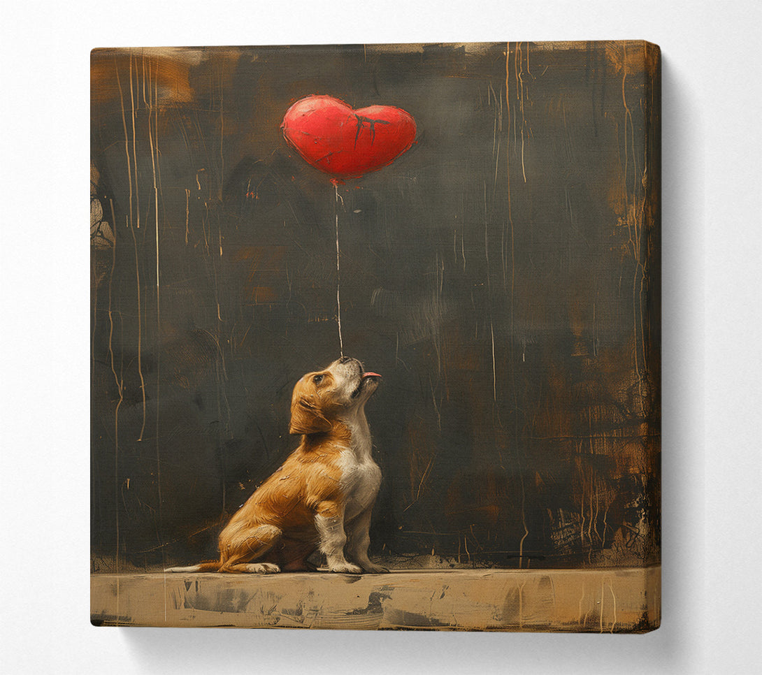  A Canvas Print of Heart Balloon Dog Canvas Art