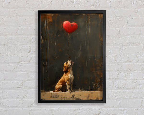 Heart Balloon Dog Framed Print