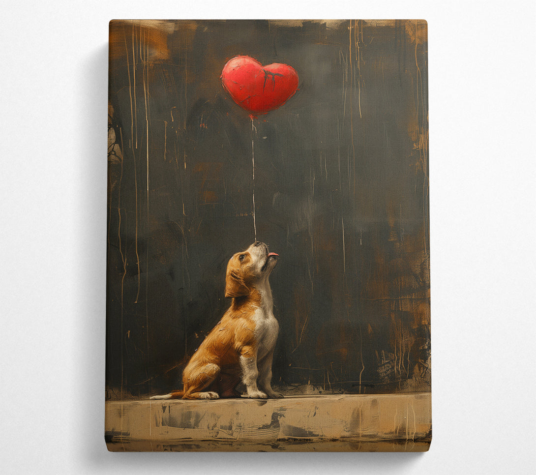  A Canvas Print of Heart Balloon Dog Canvas Art