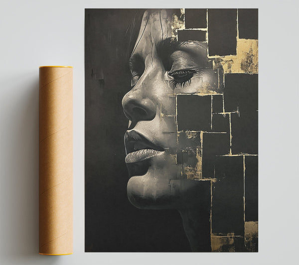 Golden Fragments Of Her Print