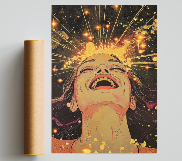Golden Cosmic Joy Print