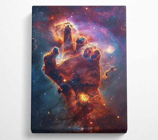  A Canvas Print of Cosmic Orange Hand Canvas Print