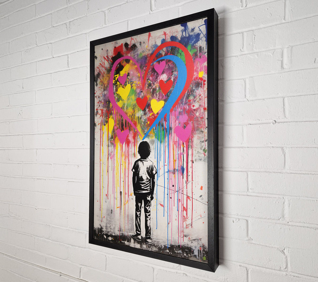  A Canvas Print of Heart Boy Graffiti Canvas Wall Art