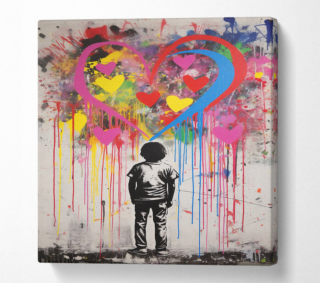  A Canvas Print of Heart Boy Graffiti Canvas Wall Art