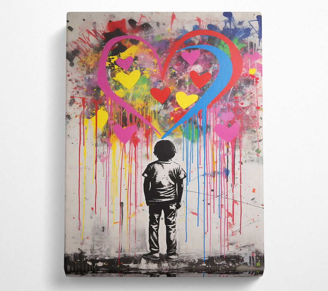  A Canvas Print of Heart Boy Graffiti Canvas Wall Art