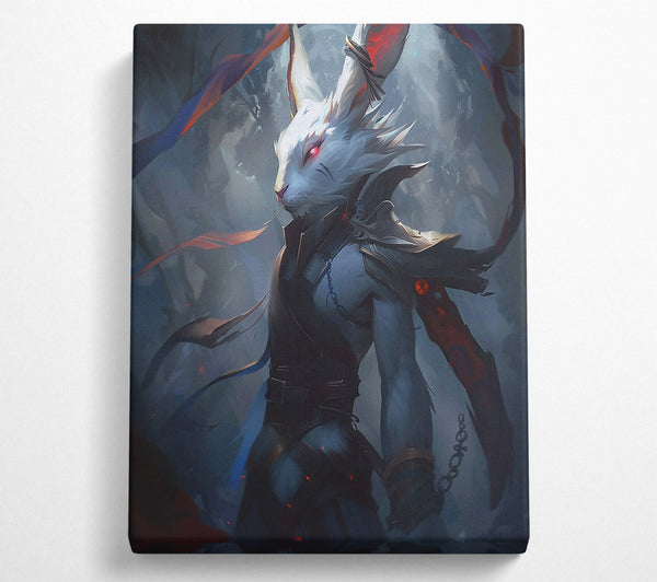  A Canvas Print of Crimson Feline Warrior Canvas Wall Art