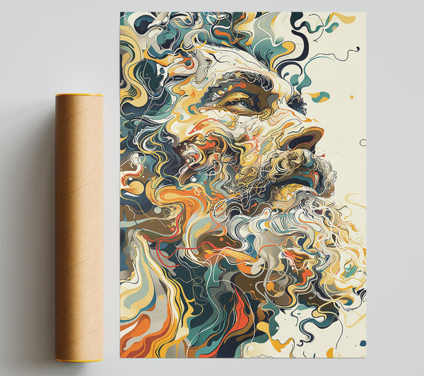 Golden Swirls Of Thought Print
