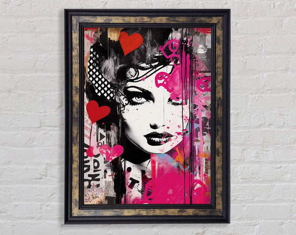 Heart Girl Punk Framed Print