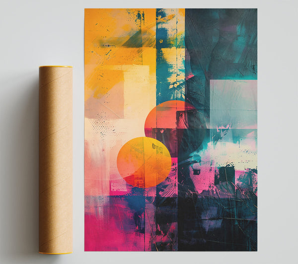 Pink And Orange Circles Print