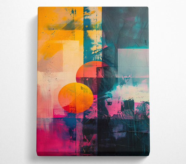  A Canvas Print of Pink And Orange Circles Canvas Wall Art