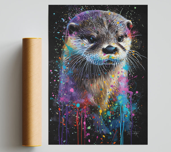 Blue Otter Splash Print