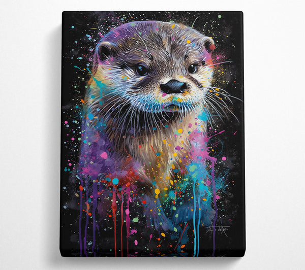  A Canvas Print of Blue Otter Splash Canvas Wall Art