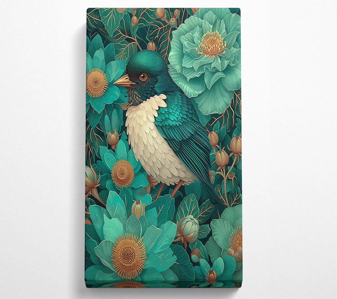  A Canvas Print of Emerald Bird'S Embrace Canvas Wall Art