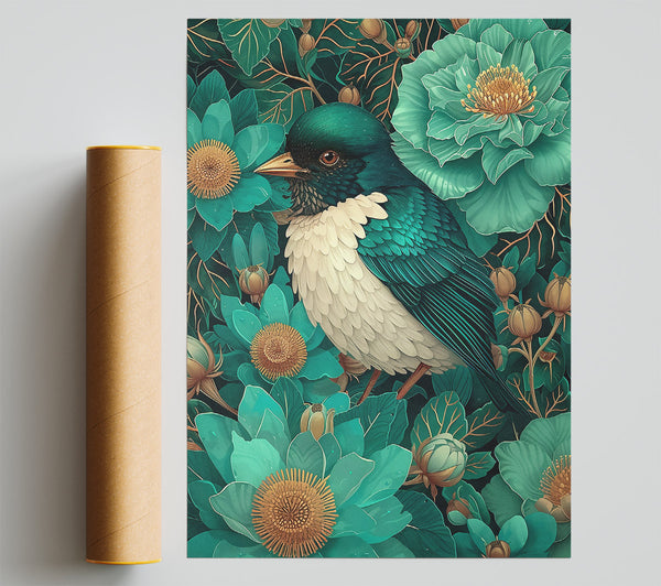 Emerald Bird'S Embrace Print