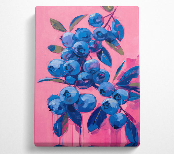  A Canvas Print of Pink And Blue Berries Canvas Art