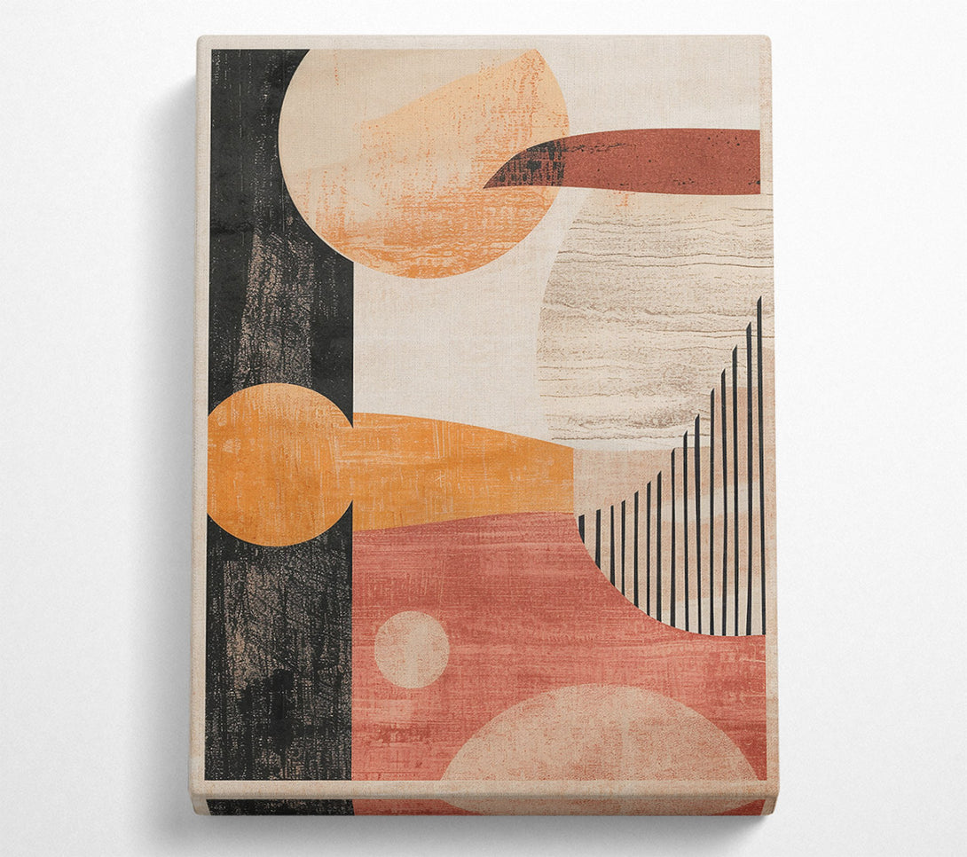  A Canvas Print of Crimson Abstract Shapes Canvas Art