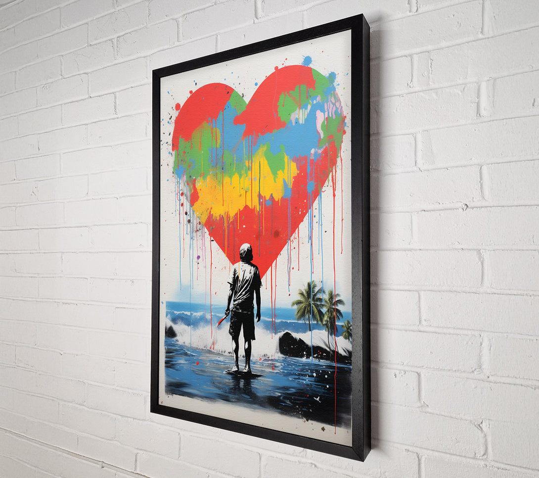  A Canvas Print of Heart Graffiti Paradise Canvas Wall Art