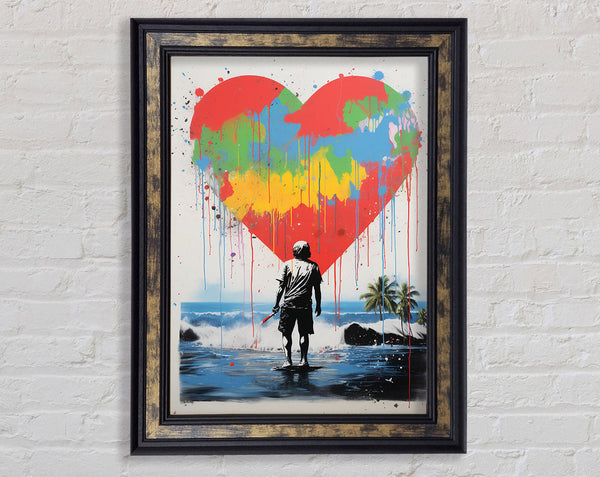 Heart Graffiti Paradise Framed Print