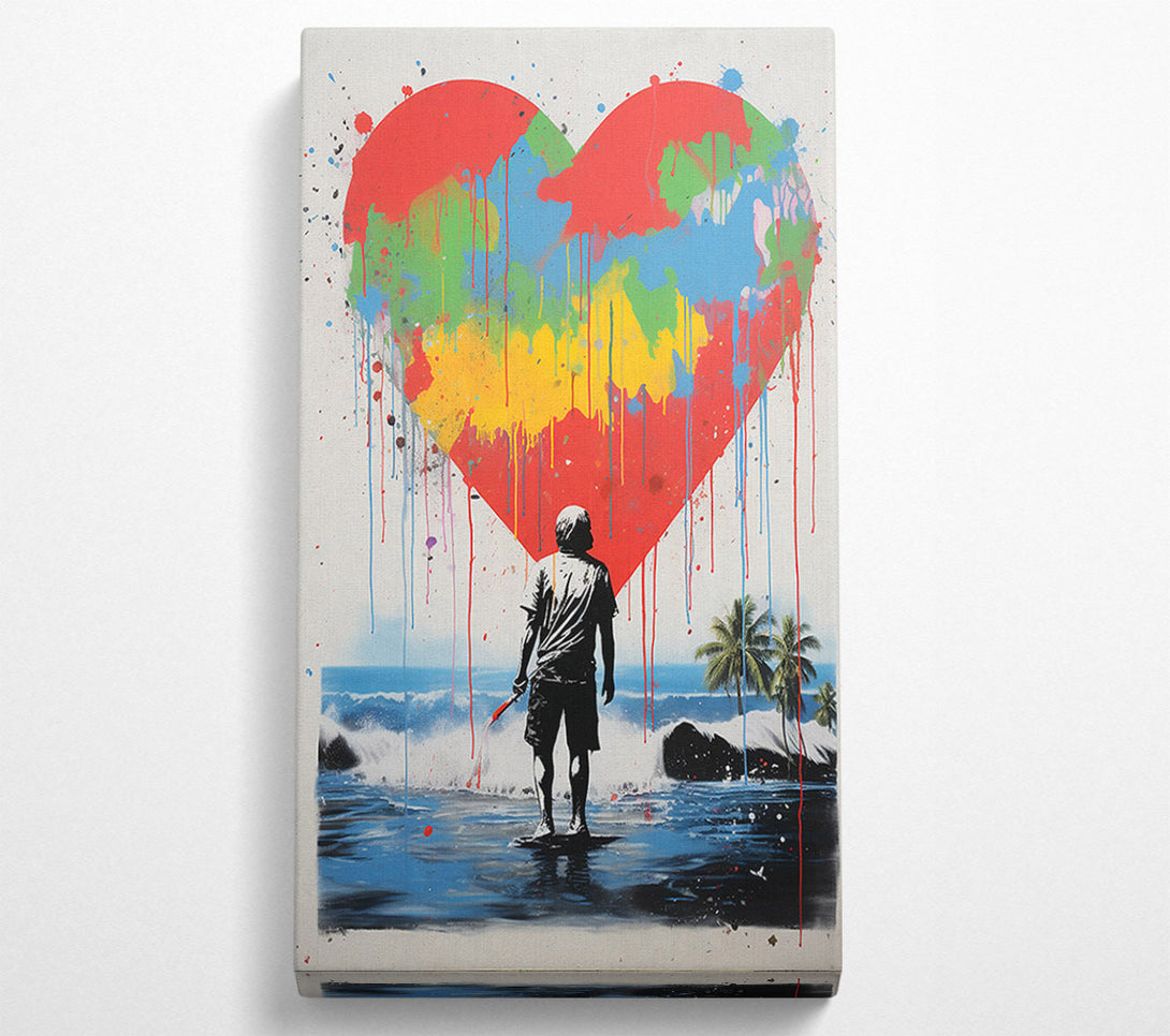  A Canvas Print of Heart Graffiti Paradise Canvas Wall Art