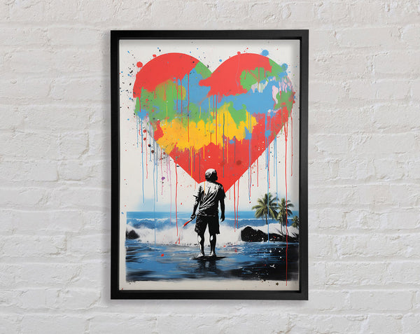 Heart Graffiti Paradise Framed Print
