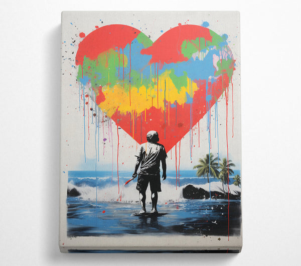  A Canvas Print of Heart Graffiti Paradise Canvas Wall Art