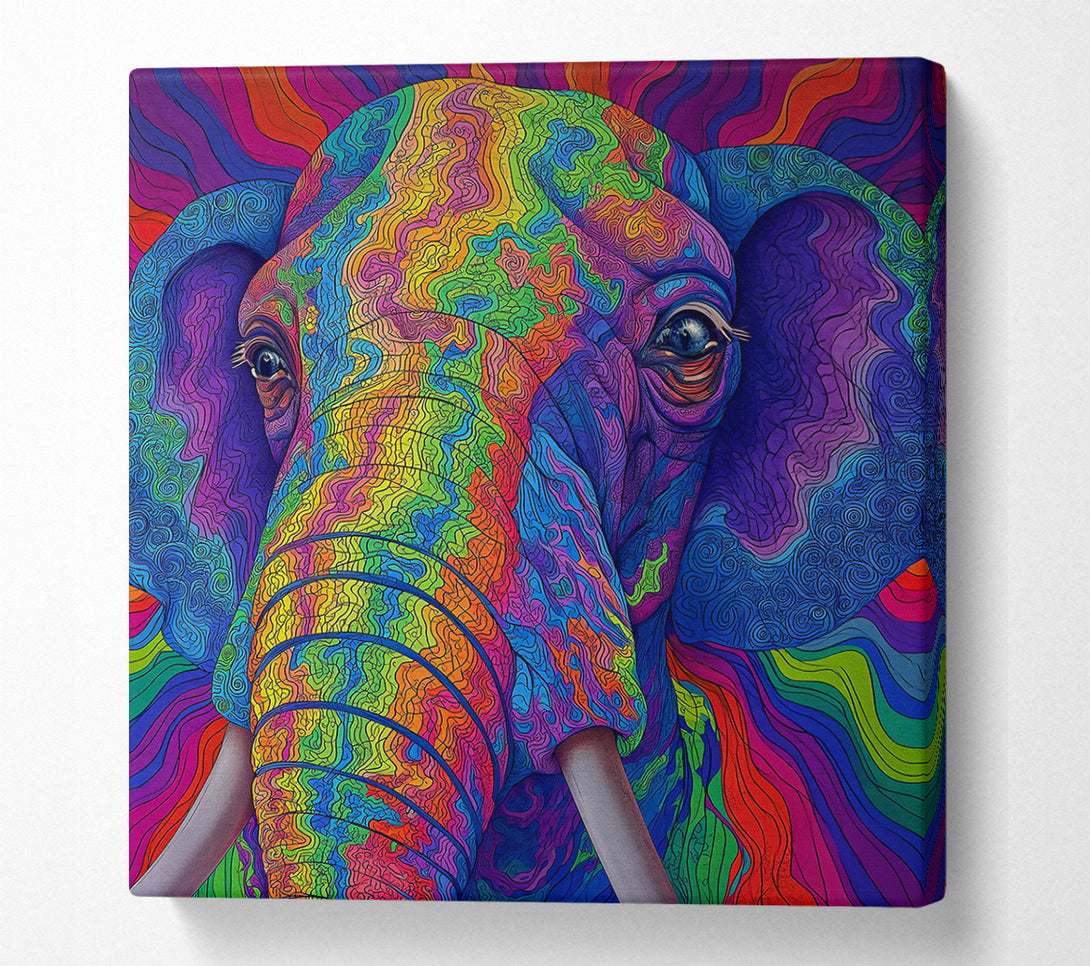  A Canvas Print of Blue Mosaic Elephant Canvas Art