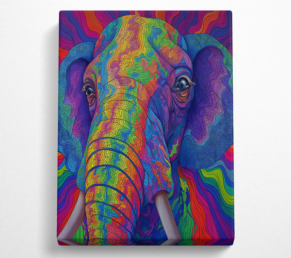  A Canvas Print of Blue Mosaic Elephant Canvas Art
