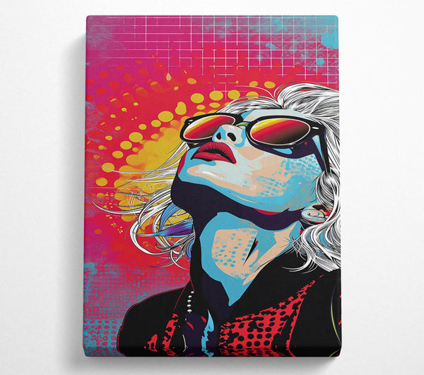  A Canvas Print of Red Retro Glow Canvas Wall Art
