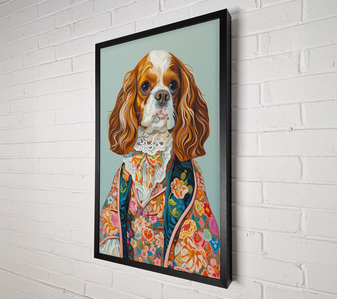  A Canvas Print of Floral Fawn Portrait Canvas Wall Art
