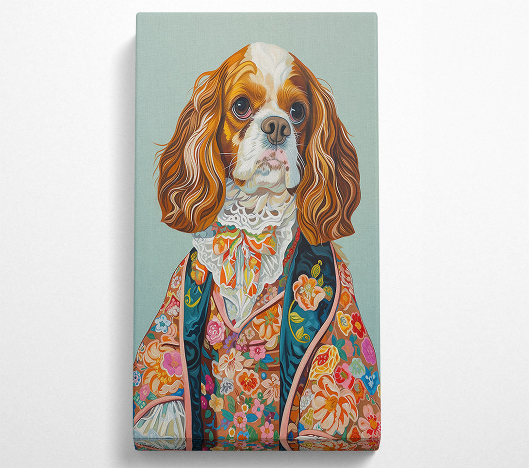  A Canvas Print of Floral Fawn Portrait Canvas Wall Art