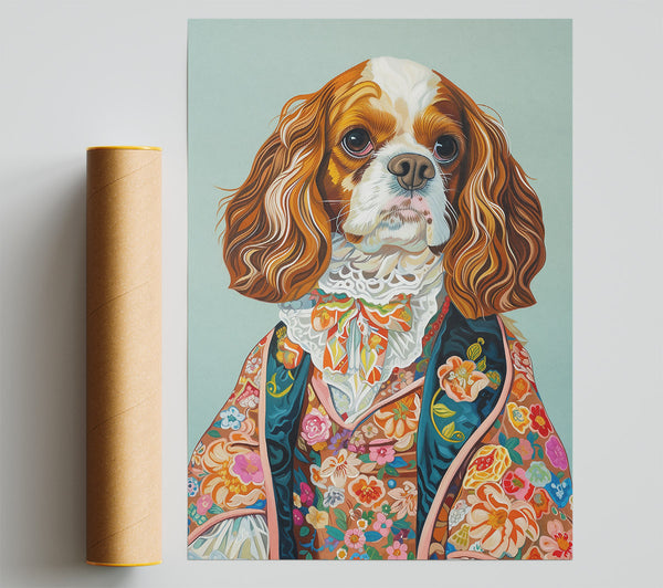 Floral Fawn Portrait Poster