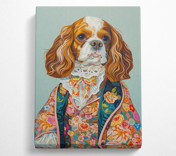  A Canvas Print of Floral Fawn Portrait Canvas Wall Art