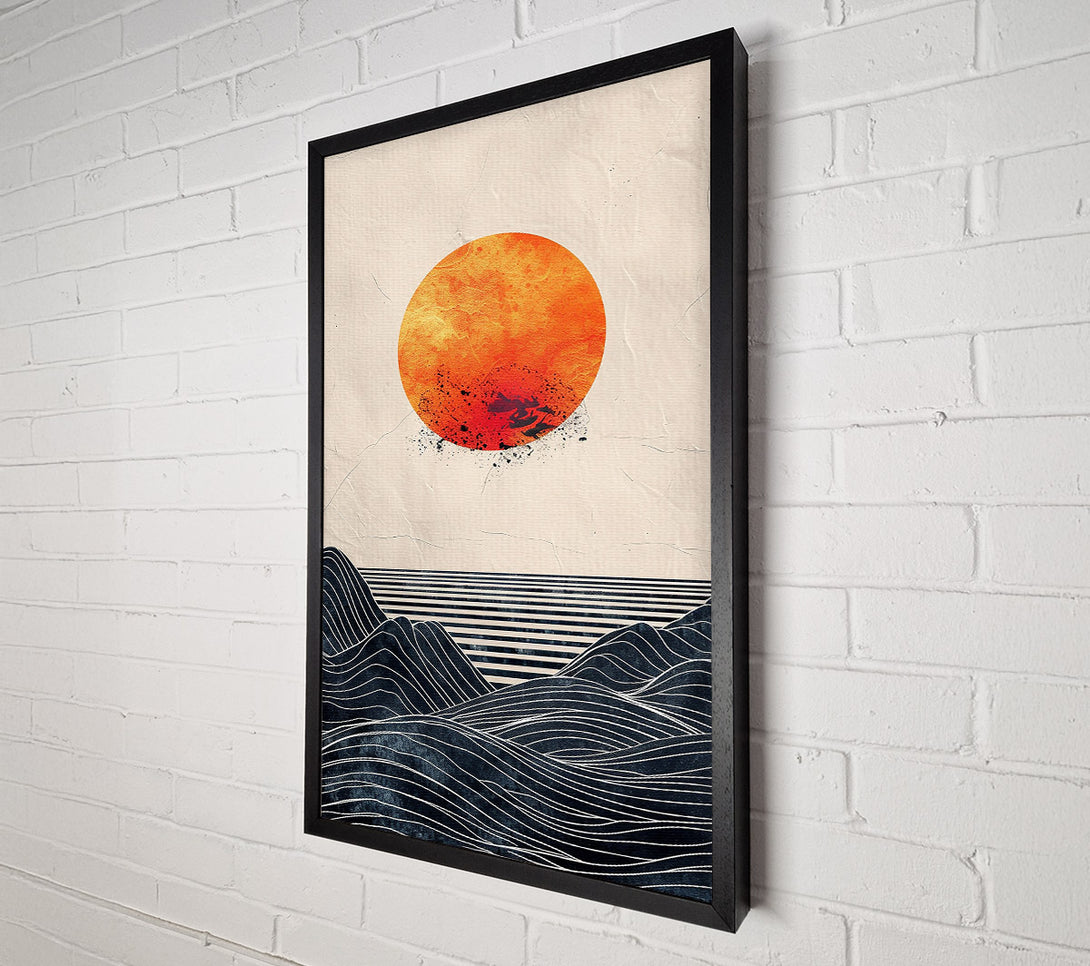  A Canvas Print of Orange Horizon Waves Canvas Art