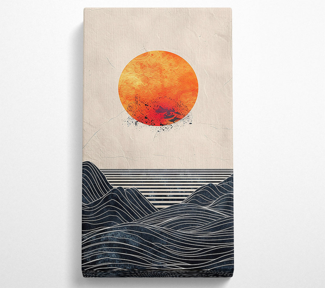  A Canvas Print of Orange Horizon Waves Canvas Art