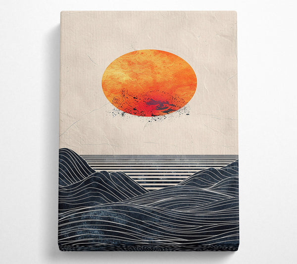  A Canvas Print of Orange Horizon Waves Canvas Art